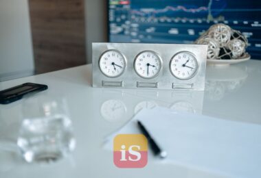 clock office desk