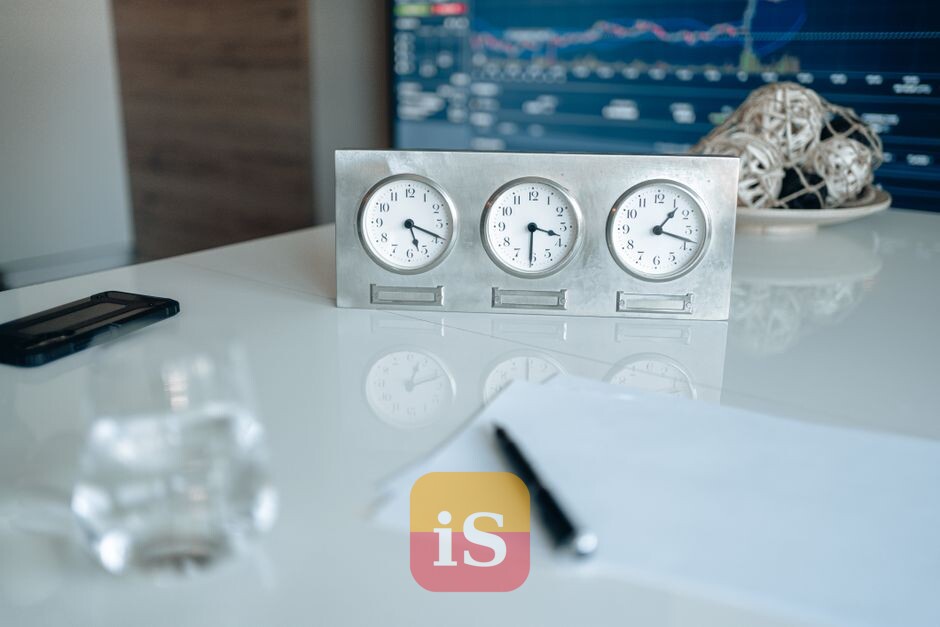clock office desk