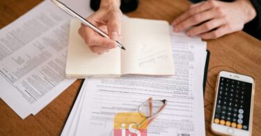 tax documents desk pen