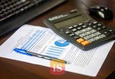 documents calculator desk